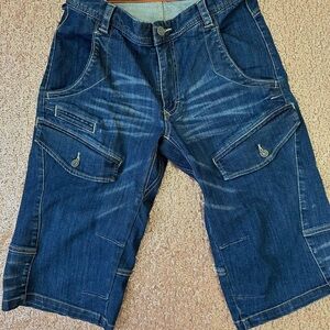 REI Cliff Cave 3/4 Length Denim Cargo Shorts Men Sz 30, Hiking, Gorkcore,